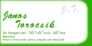 janos torocsik business card